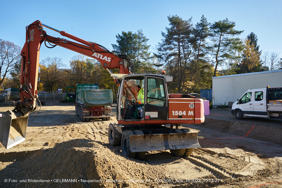 15.11.2022 - Baustelle an der Quiddestraße Haus für Kinder in Neuperlach